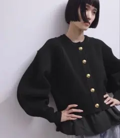 【WEB限定】ペプラムコンビニットカーディガンのサムネイル