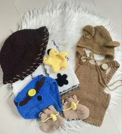 ニューボーンフォト！ファー付き！衣装！ウッディ風、くまさん衣装