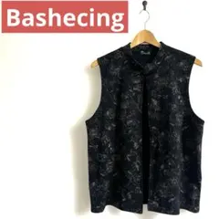 Bashecing 花柄 ノースリーブベスト　ラメ　 L