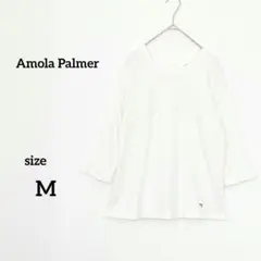 アーノルドパーマー 裾ロゴ刺繍 七分袖カットソー Mサイズ ホワイト　ナチュラル