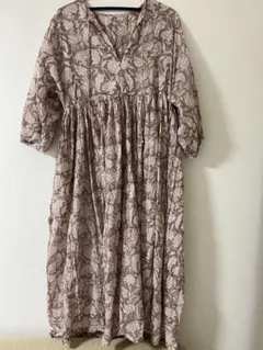 コットンワンピース インド綿100% ゆったり ナチュラル 慶