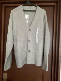 未使用品　GU ベージュ ブラッシュドヤーンカーディガン MEN Sサイズ