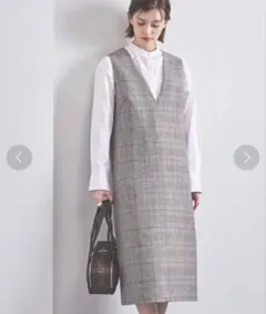 美品✨ ユナイテッドアローズ チェック柄 ジャンパースカート ワンピース S