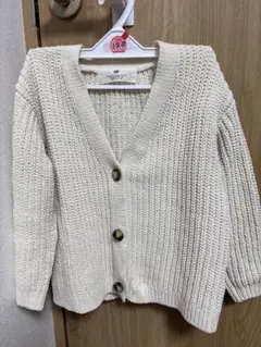 H&M アイボリー Vネック ニットカーディガン