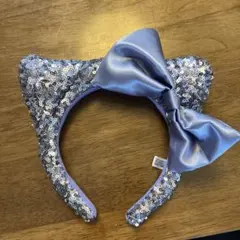 猫耳カチューシャ 紫色 スパンコール