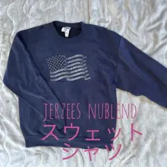 希少！90's JERZEES NUBLEND スウェットレディースM ネイビー