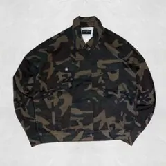 カモフラ デニムジャケット L相当 迷彩 ストレッチ コットン 春秋のサムネイル