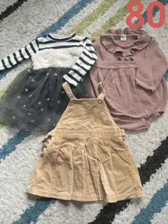 ベビー服セット 80サイズ3点＋90サイズ4点