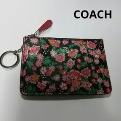 COACH コーチ 花柄 フローラル キーリング付きコインケース ミニ財布