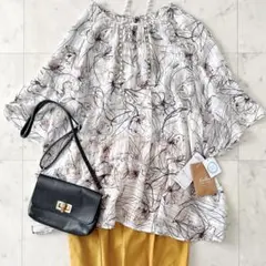 タグ付＊定価約4,3万 レリアン ティアードブラウス 11号 5分袖 日本製