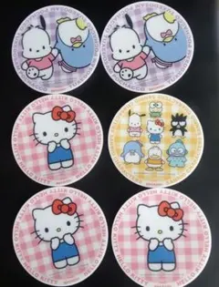 新品未使用ハローキティ ・サンリオの仲間たちコースター 6枚セット/非売品