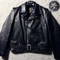 【米国製】schott ライダースジャケット ワンスター　613US 黒　42