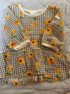 ブランシェス　花柄チェックワンピース 100