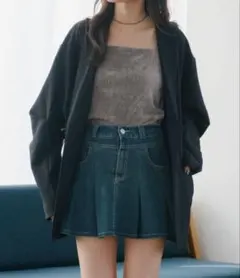 kastane＊デザインオーバーシャツジャケット 裏地なし ブラック