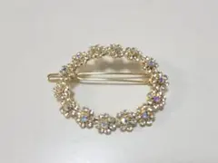 ゴールド花形クリスタルヘアピン
