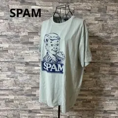 ⭕️SPAM イラスト入り　Tシャツ　グリーン　5Lサイズ　希少サイズ