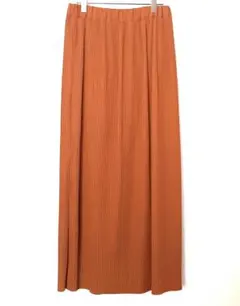 ナノユニバース プリーツスカート オレンジブラウン S