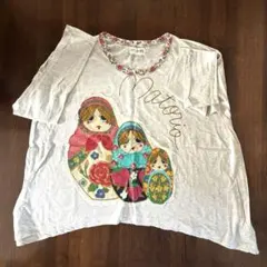 スカラー scolar マトリョーシカデザイン 長袖Tシャツ