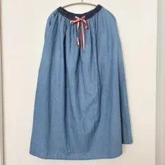 【美品】SEMICOUTURE 01 デニム ロングスカート ウエストゴムのサムネイル