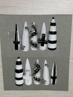 ネイルチップ パンク y2k ロング ギャル 海外系クロムウィッシュコア