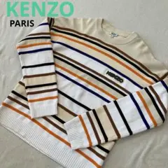 【美品】KENZO PARIS ケンゾー　ボーダーニット セーター　Lのサムネイル