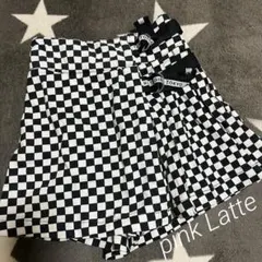 ☆ピンクラテ☆チェック柄スカート（黒と白）