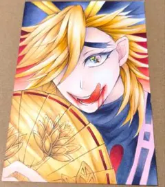 手描きイラスト ポストカード 童磨