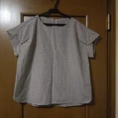 ドレスキップ　チェック柄半袖シャツM