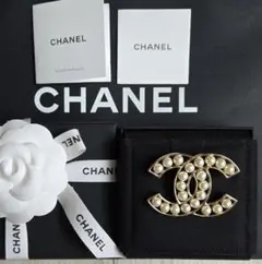 シャネル ブローチ ココマーク【未使用保管品】コスチュームパール CC 定番人気