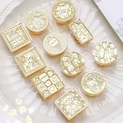 シーリングスタンプヘッド 11種 ゴールド 花柄 くま リボン 封蝋