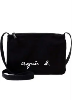 agnis b. ブラックショルダーバッグ