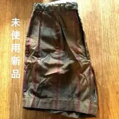 【未使用新品】ブラウン系のチェックがシックなBEAMSのツータックショートパンツ