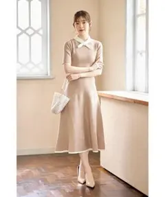 ボウタイ ロングワンピース