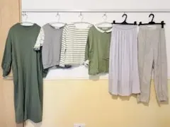 春服 6点 まとめ売り レディース 緑 グレー 黄色 トップス きれいめ 美品