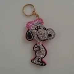 スヌーピー　キラキララインストーンキーホルダー