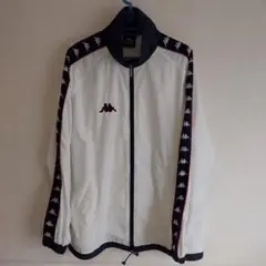 Kappa ホワイト ナイロンウィンドブレイカー