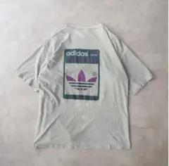 90s USA製 Old adidas アディダス両面プリントTシャツ グレーM - メルカリ