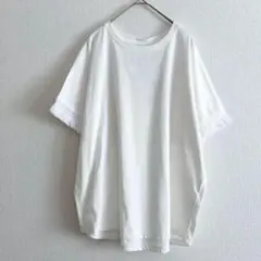 新品　未使用　HKワークス　袖フリンジ　Tシャツ　カットソー 大きめ　LL 白のサムネイル