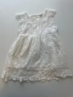 ホワイトレース刺繍ドレス 12-18M