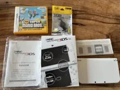 美品⭐︎New ニンテンドー3DS LL パールホワイト本体、箱、SDカードなど