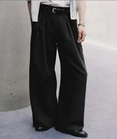 SLIGHT FLARE DOUBLE CLOTH BAGGY SLACKSのサムネイル