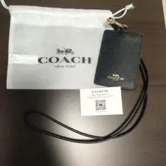 COACH ブラック レザー パスケース