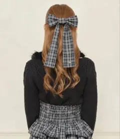 apres jour リボン バレッタ チェック