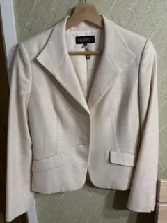 美品　INDIVI アイボリー ツイード　テーラードジャケット L
