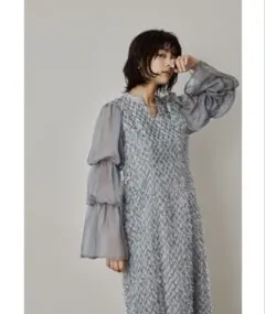 未使用 niana ニアナ 定1.8万 パフスリーブマーメイドドレス L大きい