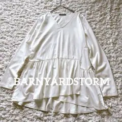 BARNYARDSTORM バンヤードストーム ペプラムフリルブラウス M 白のサムネイル