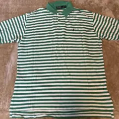 Polo by Ralph Lauren 緑と白のストライプ ポロシャツ XXL
