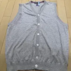 Aquascutum アクアスキュータム麻 カシミヤ薄手ベストLラベンダー