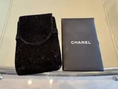 CHANEL 黒 ベロア ミラー ケース付き