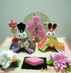 つまみ細工　金襴・雅　桜スタンドタイプ　雛飾り・雛祭り